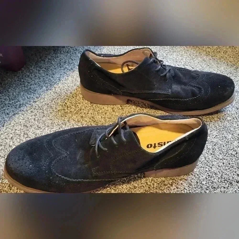 Kunsto Mens Classic Oxford Suede Dress Shoes Wingtip Lace Up mens size 10.5